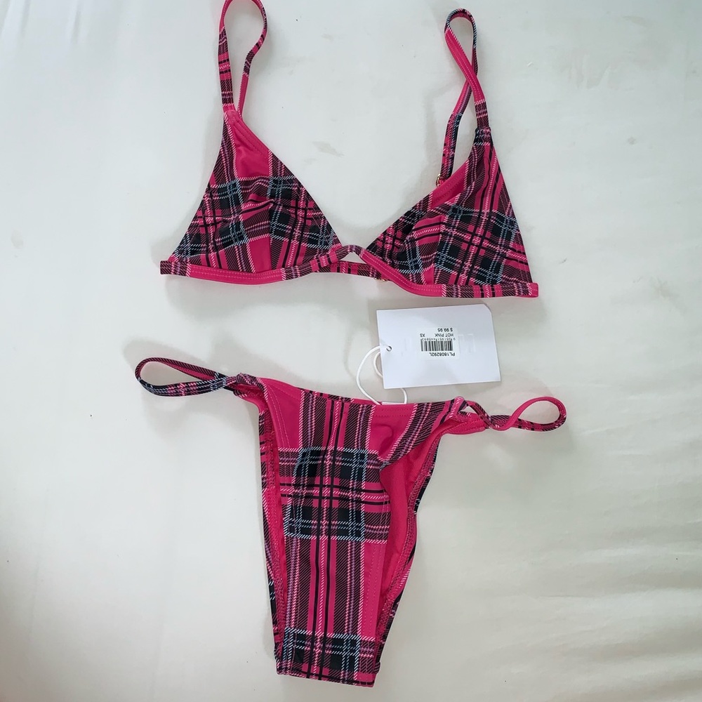 Princess Polly Pink Plaid Bikini Set